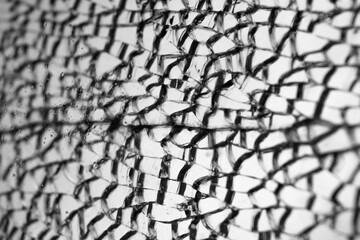 Down-perspective abstract photograph of a cracked glass