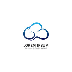 Obraz premium Cloud logo simple creative template vector illustration design icon