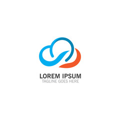 Cloud logo simple creative template vector illustration design icon