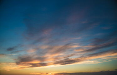 colorful sunset in the sky, harm, red clouds