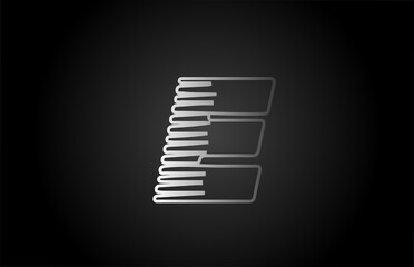 E white line alphabet letter logo icon. Simple line design for business and company