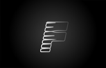 F white line alphabet letter logo icon. Simple line design for business and company