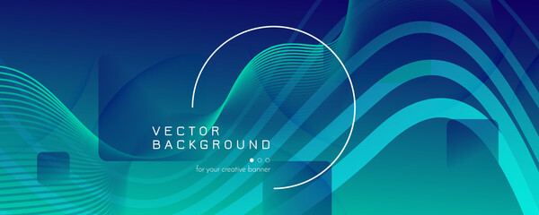 Dark Dynamic Wave. Flow Abstract Flyer. Vector 