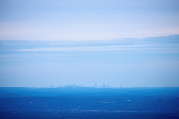 Fototapeta premium Boston visible in the distance, Massachusetts, USA