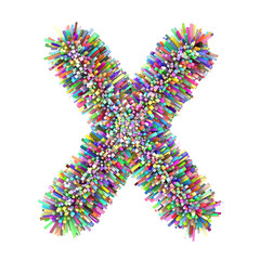 3d multicolor Bricks creative cute decorative letter X