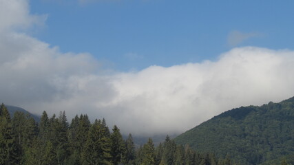 clouds in the mountains