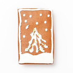 Lebkuchengebäck mit Zuckerguss Dekoration für Weihnachten