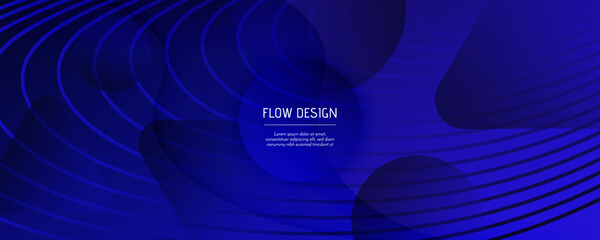 Blue Futuristic Background. Fluid Line Pattern. 