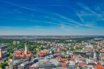 Obraz premium City centre of Leipzig from the air