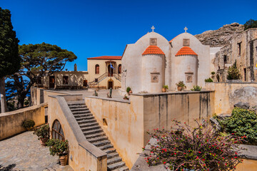 Preveli Monastery of St. John the Theologian, known as Monastery of Preveli (rebuilt in 1878). Crete, Greece.