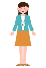 ポーズをとっているOLの女性