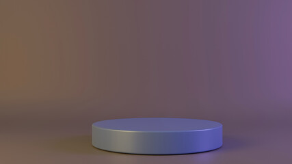 Cylinder podiums on background. Abstract pedestal scene with geometrical. Scene to show cosmetic products presentation. Mock up design empty space. Showcase,shopfront,display case,3d render..