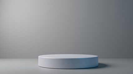 Cylinder podiums on white background. Abstract pedestal scene with geometrical. Scene to show cosmetic products presentation. Mock up design empty space. Showcase,shopfront,display case,3d render..