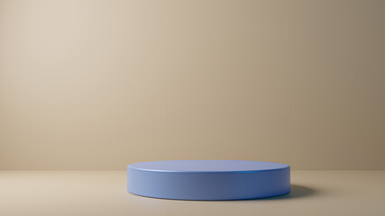 Cylinder podiums on pastel background. Abstract pedestal scene with geometrical. Scene to show cosmetic products presentation. Mock up design empty space. Showcase,shopfront,display case,3d render..