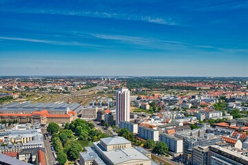 Fototapeta premium City centre of Leipzig from the air