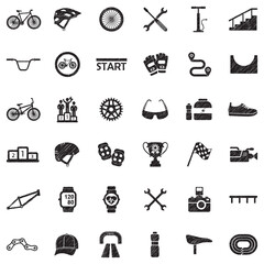 Biking Icons. Black Scribble Design. Vector Illustration.