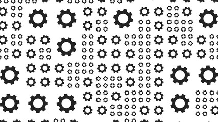 Black gears on a white background. Vector illustration.