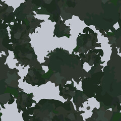 Urban camouflage of various shades of green and grey colors