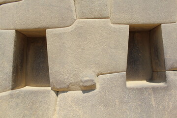 close up of concrete blocks inca perfect cut