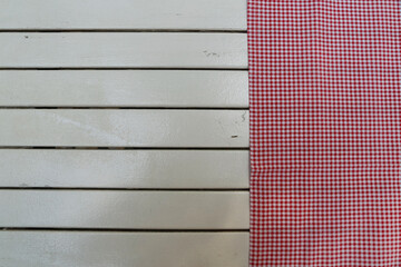 close up textile on wooden table