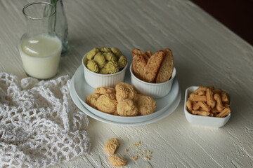 Assorted nice biscuits on the table
