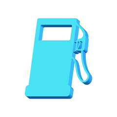 Blue gas station on white background 3D, vector