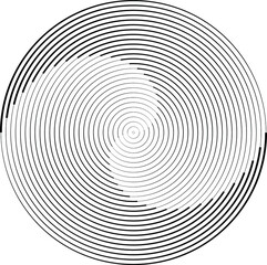 Lines in Circle Form . Spiral Vector Illustration .Technology round. Wave Logo . Design element . Abstract Geometric shape .