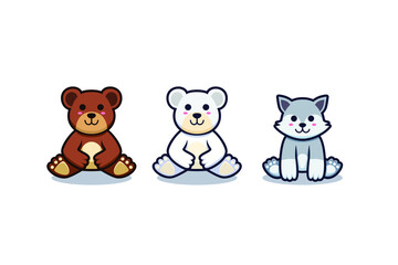 Cute Animal Character vector illustration with hand draw style