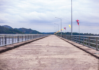 Obraz premium Natural background, high angle from the high mountains that can see the scenery around, the wind blows through the cool, blurred of traveling, the integrity of the moist forest.