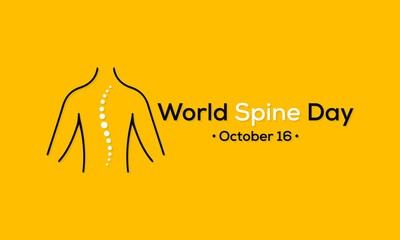 World Spine Day highlights the burden of spinal pain and disability around the world. Takes place on October 16 each year across the globe. vector illustration.