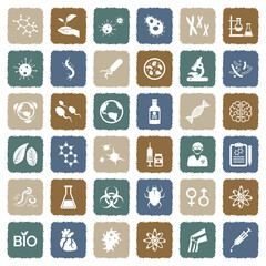 Obraz premium Biology Icons. Grunge Color Flat Design. Vector Illustration.