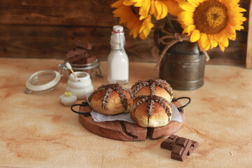 delicious chocolate cake on the table