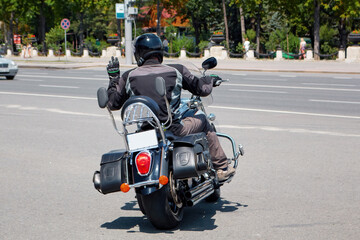 Riding biker in Chisinau, Moldova