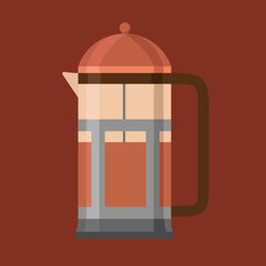 French press with tea inside