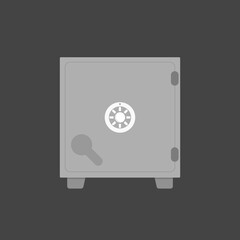 Gray steel safe for preserving finances and precious metals