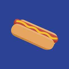Delicious hot dog for a quick bite in a cafe or on the street