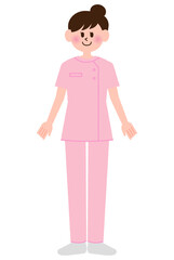 ポーズをとっている看護師の女性