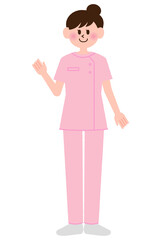 ポーズをとっている看護師の女性