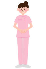 ポーズをとっている看護師の女性