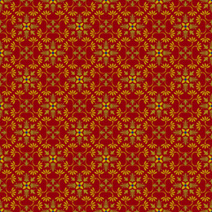 Dark red background with beautiful gold ornaments