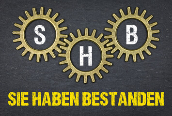 SHB Sie haben Bestanden