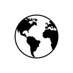 Earth globe icon. Internet flat icon symbol for applications.