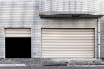 Garage at the building that opens the door.