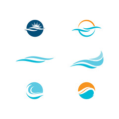 Fototapeta na wymiar Set Waves Logo Template vector