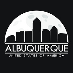 Albuquerque Skyline Silhouette City Vector Design Art Landmark.