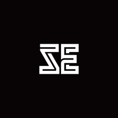 SE monogram logo with abstract line