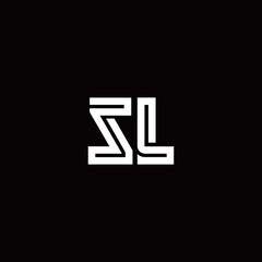 SL monogram logo with abstract line