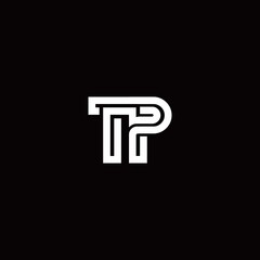 TP monogram logo with abstract line