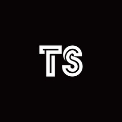 TS monogram logo with abstract line