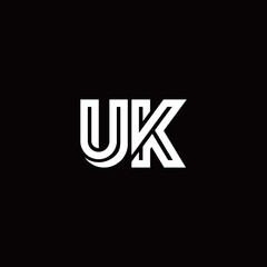 UK monogram logo with abstract line
